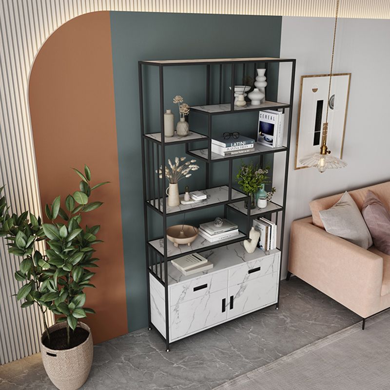 Glam Shelf Bookcase Open Back Metal Book Shelf for Study Room Clearhalo 'Bookcases' 'furn' 'furn_bookcases' 'Furniture' 'Office Furniture' 1200x1200_d4ebb220-f223-40bc-9cb0-8e1b6ac7ba7a