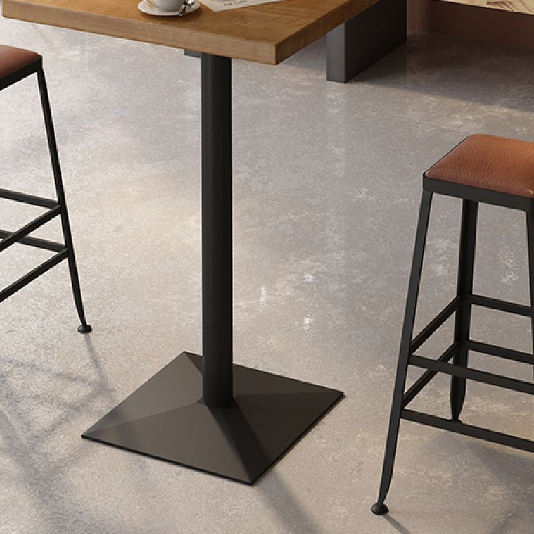 Indoor Industrial Bar Dining Table Square Metal and Wood Bar Table Clearhalo 'Bar Furniture' 'Bar Tables' 'bar_tables' 'furn' 'furn_bar_tables' 'Furniture' 'Kitchen & Dining Furniture' 1200x1200_d4ec4499-b466-47f2-a78e-77db92a60203
