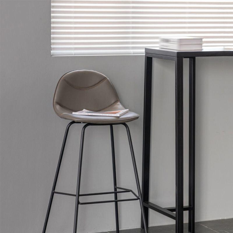 Scandinavian Style Metal Barstool Faux Leather Counter Stool with 4 Legs Clearhalo 'Bar Furniture' 'Bar Stools' 'bar_stools' 'furn' 'furn_bar_stools' 'Furniture' 'Kitchen & Dining Furniture' 1200x1200_d4edc324-1b01-430a-a3df-e89a36d3e413