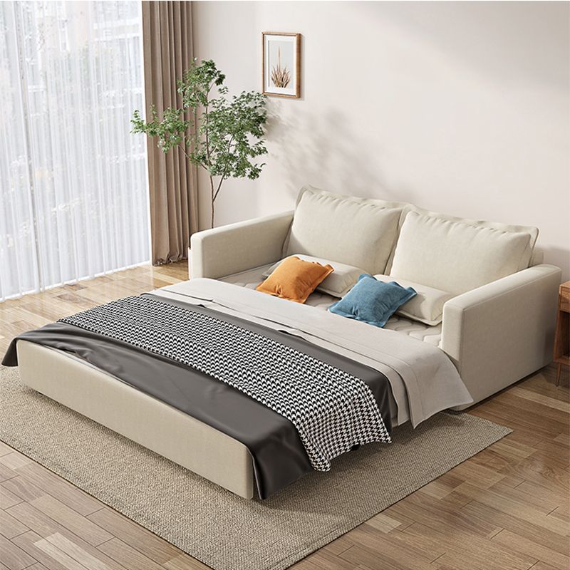 Beige Modern Loose Back Sofa Bed Standard Square Arm Sofa Bed Clearhalo 'furn' 'furn_sofas' 'Furniture' 'Living Room Furniture' 'Sofa' 'sofas' 1200x1200_d4ee174e-29fb-44ee-a015-0caf601b5be8