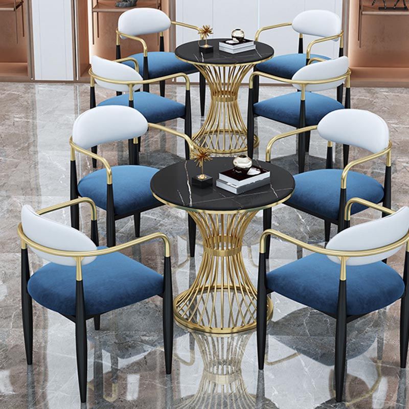 Set da pranzo Glam Stone 1/4/5 pezzi Mobili da pranzo in oro per la casa