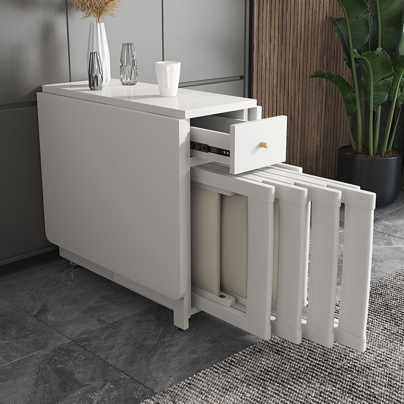 3/5/7ピースモダンな白い木製長方形の折りたたみ折りたたみダイニングセット