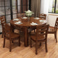 Mesa de comedor de madera con acabado pulido para el hogar, mesa de comedor plegable moderna