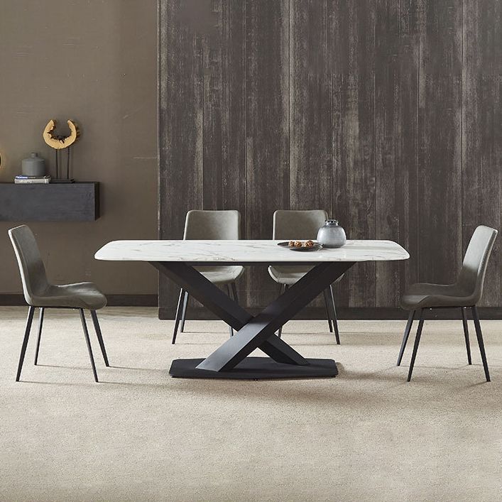 Contemporary Dining Chairs Kitchen Faux Leather Parsons Chair with Carbon Steel Legs Clearhalo ' kitchen&dining_furn' 'Dining Chairs' 'Dining Tables & Seating' 'dining_chair' 'Furniture' 'furniture_dining_chair' 'Kitchen & Dining Furniture' 'kitchen' 1200x1200_d4f17c51-95ce-43a9-a2af-293f35e24fb5