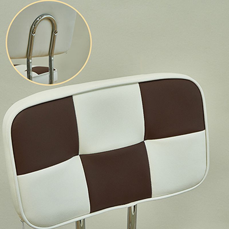 Modern Style Adjustable Backrest Counter High Stool with Leather Cushion