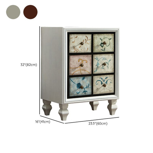 Traditional Bedroom Wooden Storage Chest Horizontal Chest with Drawers