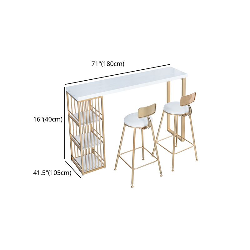 Glam Style Bar Table 42-inch Height Artificial Marble Top Bistro Table with Storage Shelf Clearhalo 'Bar Furniture' 'Bar Tables' 'bar_tables' 'furn' 'furn_bar_tables' 'Furniture' 'furniture_bar_tables' 'Kitchen & Dining Furniture' 1200x1200_d4f2bffb-20ad-4e03-b833-b1b61dc181a7