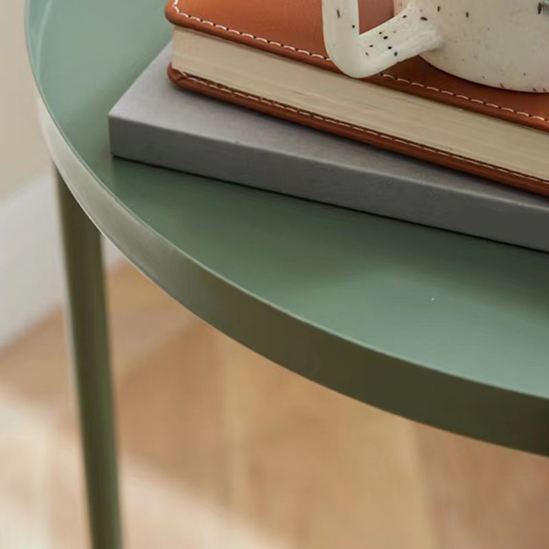 Mid-Century Round Tray Top Side Table Metal Cross Legs End Table Clearhalo 'Coffee & Accent Tables' 'End & Side Tables' 'end_side_tables' 'furn' 'furn_end_side_tables' 'Furniture' 'Living Room Furniture' 1200x1200_d4f3204d-be5b-44eb-b467-07883aa7745d