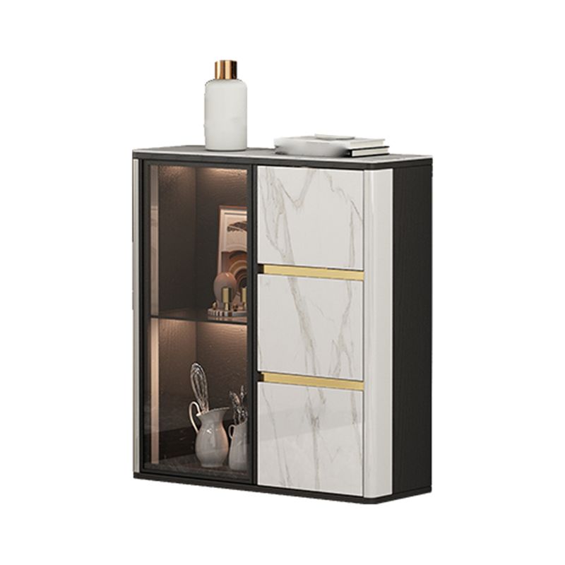 Glass Door Wood Sideboard Modern Credenza with Storage for Living Room Clearhalo 'buffet_sideboard' 'Buffets & Sideboards' 'furn' 'furn_buffet_sideboard' 'Furniture' 'Kitchen & Dining Furniture' 1200x1200_d4f36ee9-69ca-42ab-84aa-decb8f641252