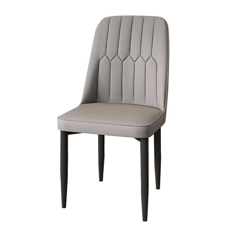 Modern Backrest Armless Cushion Chair with Metal Legs for Dining Room Clearhalo 'Dining Chairs' 'Dining Tables & Seating' 'dining_chair' 'furn' 'furn_dining_chair' 'Furniture' 'Kitchen & Dining Furniture' 1200x1200_d4f3d642-a702-4372-b03e-4afe760c160e