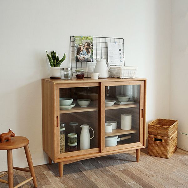 Porte de porte en verre Pinon en bois armoire de serveur moderne avec rangement pour salle à manger