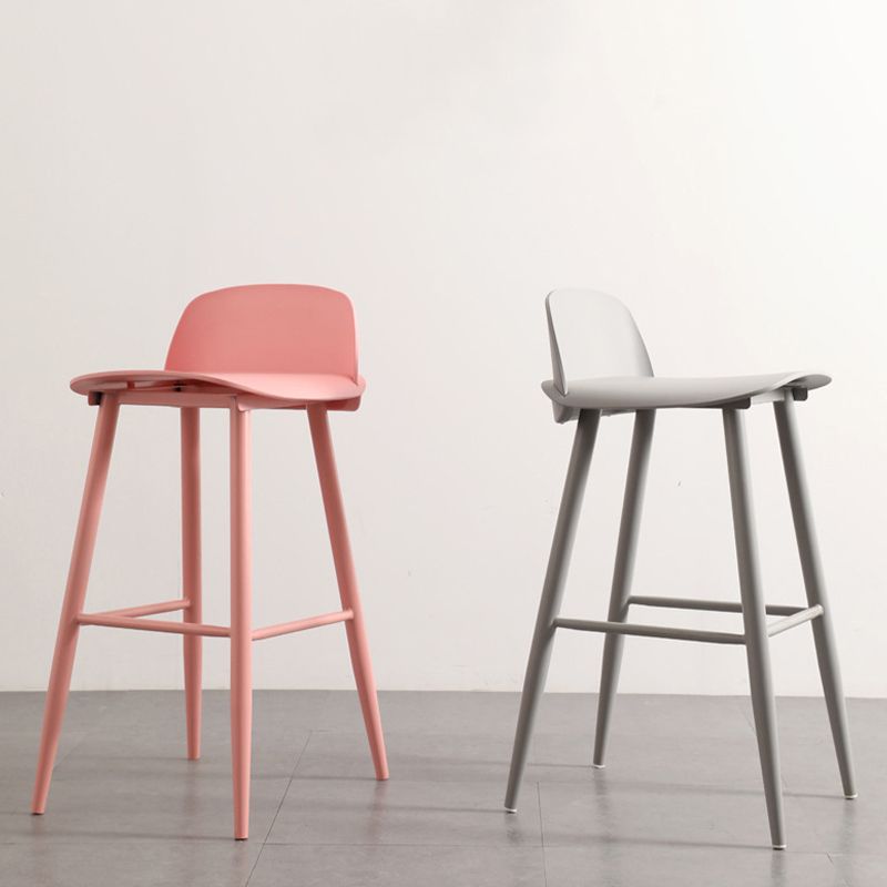 Contemporary Plastic Low Back Armless Bar Stools with Metal Base Clearhalo 'Bar Furniture' 'Bar Stools' 'bar_stools' 'furn' 'furn_bar_stools' 'Furniture' 'Kitchen & Dining Furniture' 1200x1200_d4f56f28-32c8-4399-8f1a-f26349d90894