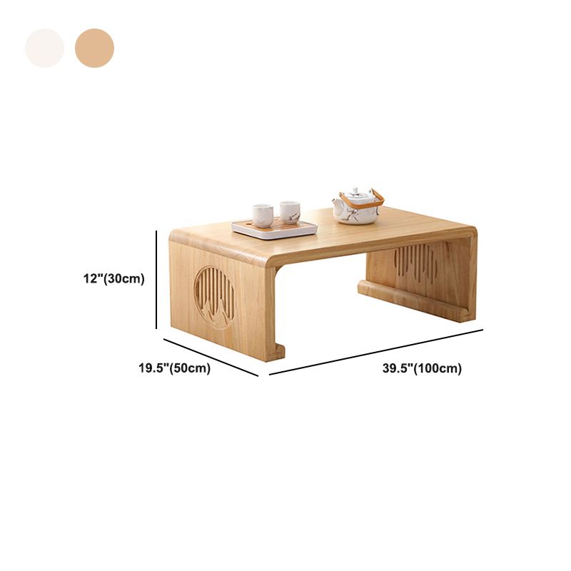 Rectangle Solid Wood Coffee Table with Sled Base Cocktail Table