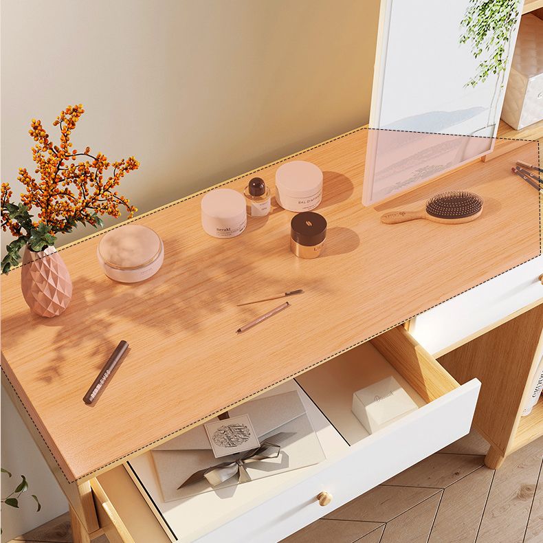 Scandinavian Wood Dressing Table Solid Wood Make-up Vanity with Drawers Clearhalo 'Bedroom Furniture' 'furn' 'furn_makeup_vanities' 'Furniture' 'Makeup Vanities' 'makeup_vanities' 1200x1200_d4f7208c-b619-4751-9a46-7e675e03a903