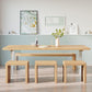 Pine Wood Top Dining Table Modern Solid Wood Table with Sled Base