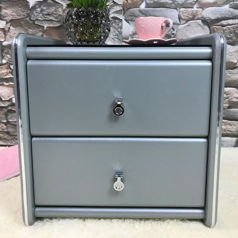 Glasbett Nachttisch zeitgenössischer Nachtschrank mit Schubladen