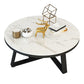 Glam Cross Legs Coffee Table Faux Marble Round Cocktail Table Clearhalo 'Coffee & Accent Tables' 'Coffee Tables' 'coffee_tables' 'furn' 'furn_coffee_tables' 'Furniture' 'Living Room Furniture' 1200x1200_d4f93175-e61f-416c-898d-ce2229cd00e3