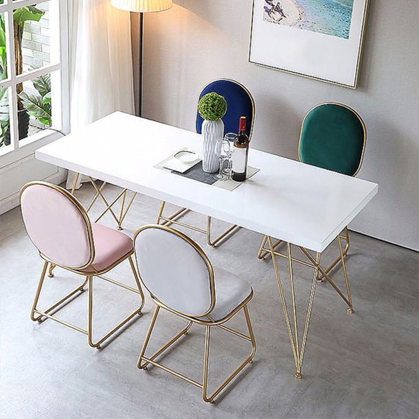 Set da pranzo in legno in solido bianco 1/5 pezzi set di dinette contemporanea