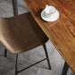 1/2/3 pièces Industrial Iron-Bar Table Table Recangangle Bistro Set with Pine Wood Top
