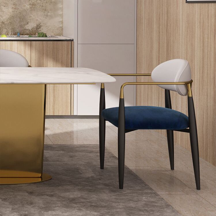 Modern Upholstered Dining Chair Open Back Dining Side Furniture in Matte Finish for Indoor