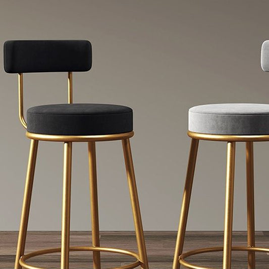 Industrial Velvet Counter & Bar Stools Matte Finish Indoor Stools