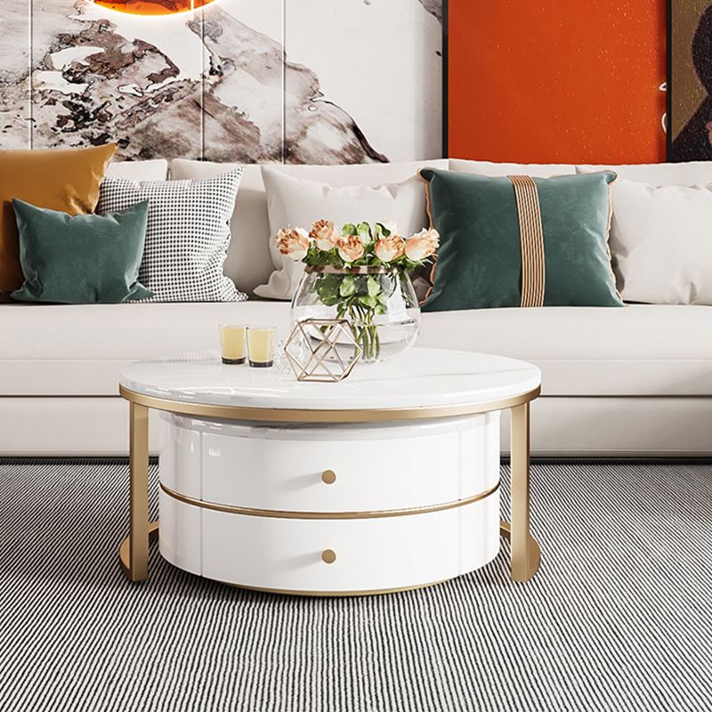 Modern Coffee Table Frame 2 Piece Nesting Tables with Golden Legs Clearhalo 'Coffee & Accent Tables' 'Coffee Tables' 'coffee_tables' 'furn' 'furn_coffee_tables' 'Furniture' 'Living Room Furniture' 1200x1200_d4ff5d02-8f75-4a5b-b4f2-1d5f7d6f813c