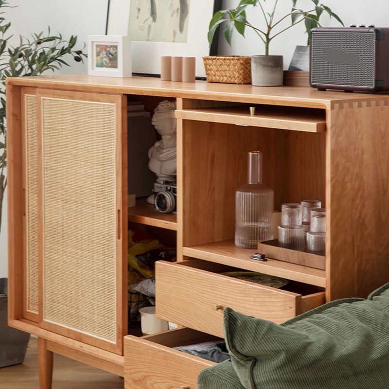 Étagères réglables du buffet moderne en bois massif en bois massif 2 dessinations de dessin