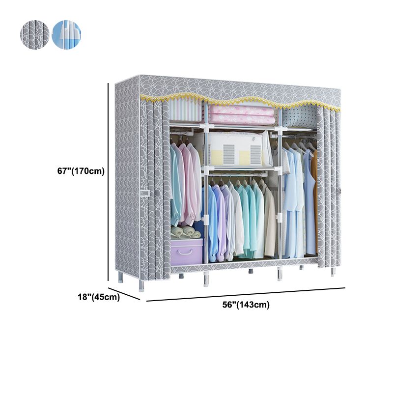 Modern Style Metal Wardrobe Bedroom Wardrobe Closet with Legs Clearhalo 'Armoires & Wardrobes' 'armoires_wardrobes' 'Bedroom Furniture' 'furn' 'furn_armoires_wardrobes' 'Furniture' 1200x1200_d500967f-ca42-4470-9217-1422f223c266