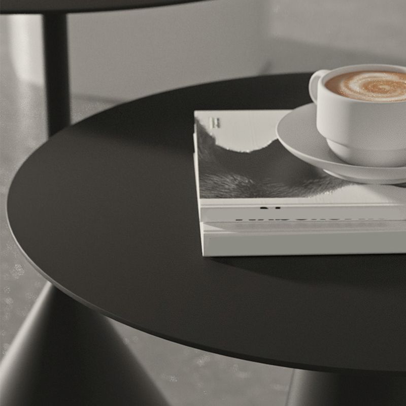 中世紀のモダンな黒/白いカクテルテーブルラウンドコーヒーテーブル