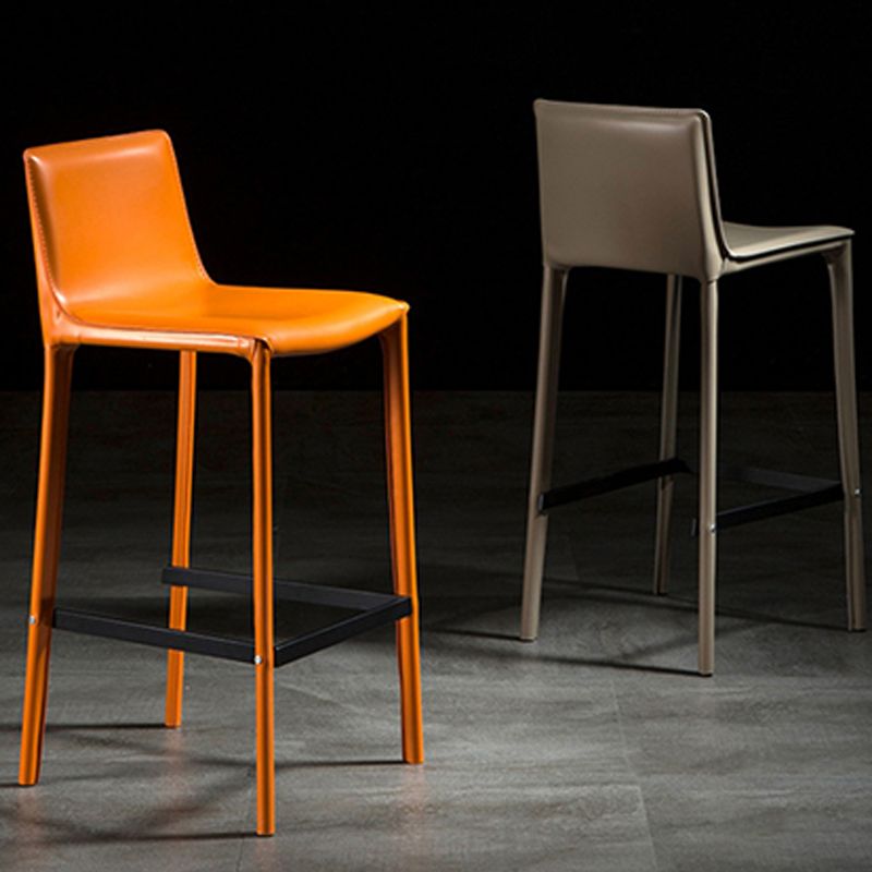 Contemporary Metal Legs Faux Leather Upholstered Living Room Bar Stool Clearhalo 'Bar Furniture' 'Bar Stools' 'bar_stools' 'furn' 'furn_bar_stools' 'Furniture' 'Kitchen & Dining Furniture' 1200x1200_d5026e8e-f775-4b52-a27e-b4081e921b37