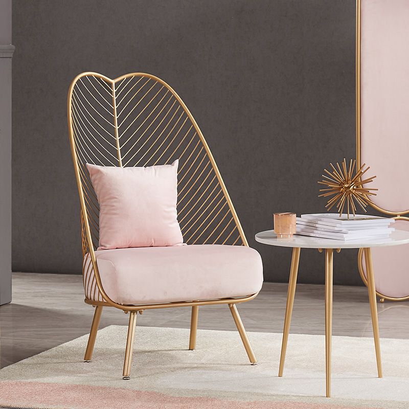 Glam Style Armless with Pillow Back Cushioned Metal Base Accent Chair Clearhalo 'Accent Chairs' 'accent_chairs' 'Chairs & Seating' 'furn' 'furn_accent_chairs' 'Furniture' 'Living Room Furniture' 1200x1200_d502c4bd-a8ac-4b80-852b-60940d4ffb8b