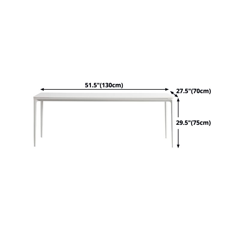 Rectangle Dining Table White Stone Top Table with 4 Legs Base Clearhalo 'Dining Tables & Seating' 'Dining Tables' 'dining_table' 'Furniture' 'furniture_dining_table' 'Kitchen & Dining Furniture' 'kitchen' 'kitchen_dining_table' 1200x1200_d503ad76-24e6-4c0b-94a2-e10cd81b9f1d