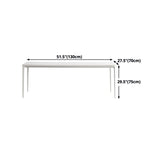 Rectangle Dining Table White Stone Top Table with 4 Legs Base Clearhalo 'Dining Tables & Seating' 'Dining Tables' 'dining_table' 'Furniture' 'furniture_dining_table' 'Kitchen & Dining Furniture' 'kitchen' 'kitchen_dining_table' 1200x1200_d503ad76-24e6-4c0b-94a2-e10cd81b9f1d