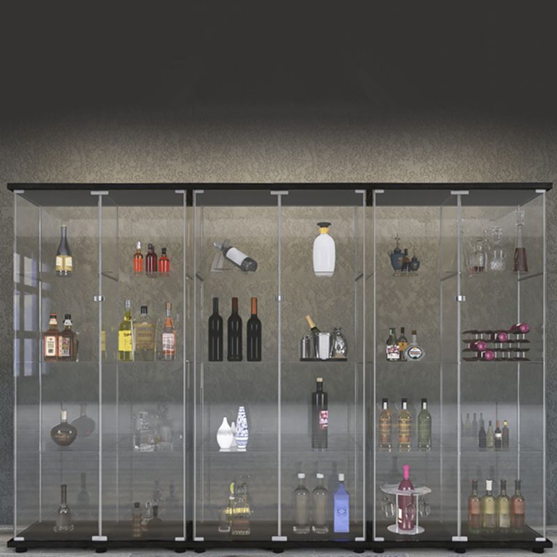 Contemporary Tempered Glass Curio Cabinet Glass Doors Display Cabinet for Bedroom Clearhalo 'Display & China Cabinets' 'display_china_cabinets' 'furn' 'furn_display_china_cabinets' 'Furniture' 'Kitchen & Dining Furniture' 1200x1200_d5045d2d-d001-49ca-8418-8f7e3dde3ec0