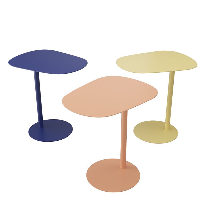 Mid-Century Metal Geometric End Table Pedestal Side Table for Living Room