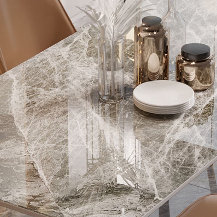Traditional Luxury Dining Table Rectangle Sintered Stone Table with 4 Legs Clearhalo 'Dining Tables & Seating' 'Dining Tables' 'dining_table' 'furn' 'furn_dining_table' 'Furniture' 'Kitchen & Dining Furniture' 1200x1200_d505a8d5-7e9b-404e-a42f-1710ac1b5100