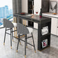 Glam Iron Bar Dining Table Faux Marble Top Indoor Bistro Table with 2-Drawer Clearhalo 'Bar Furniture' 'Bar Tables' 'bar_tables' 'furn' 'furn_bar_tables' 'Furniture' 'furniture_bar_tables' 'Kitchen & Dining Furniture' 1200x1200_d509e9ba-da62-4a17-950f-6b4ad4e28395