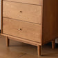 Armadietto di sideboard in legno massiccio in stile nordico con porta di vetro e cassetti