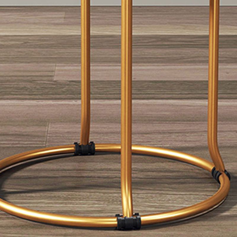 Glamour -Rundstuhl Ottoman Nase Samt Metallrahmen Kratzer Sherpa Pouf