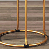 Glamour -Rundstuhl Ottoman Nase Samt Metallrahmen Kratzer Sherpa Pouf