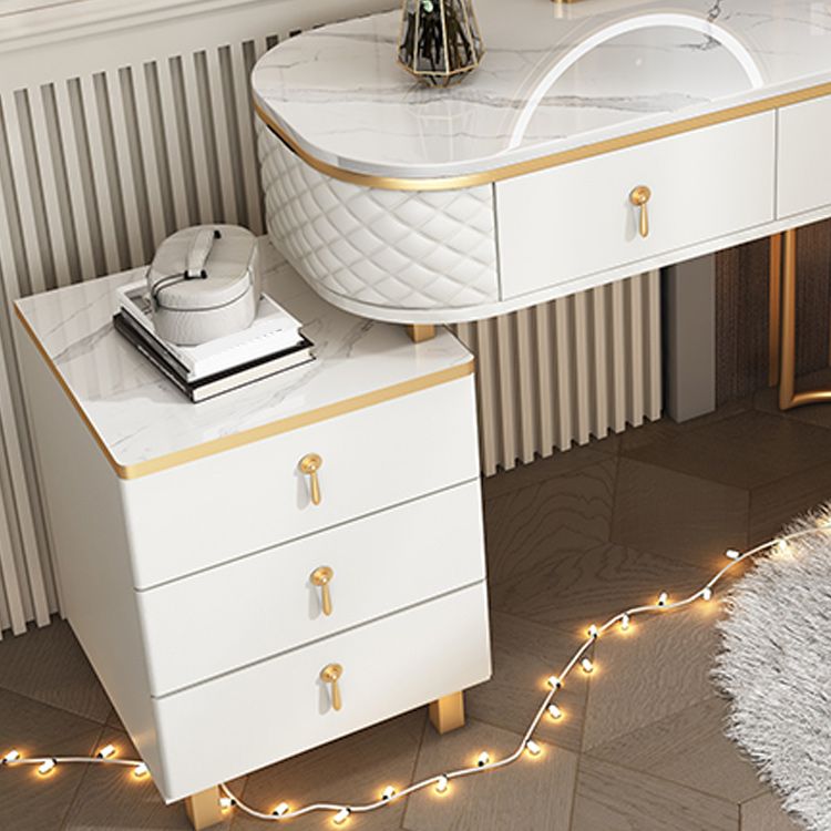 Glam Wood Vanity Dressing Table with Drawers in White Dressing Table Clearhalo 'Bedroom Furniture' 'furn' 'furn_makeup_vanities' 'Furniture' 'Makeup Vanities' 'makeup_vanities' 1200x1200_d50b10c5-30e0-4eab-9468-78a00a0f75fc