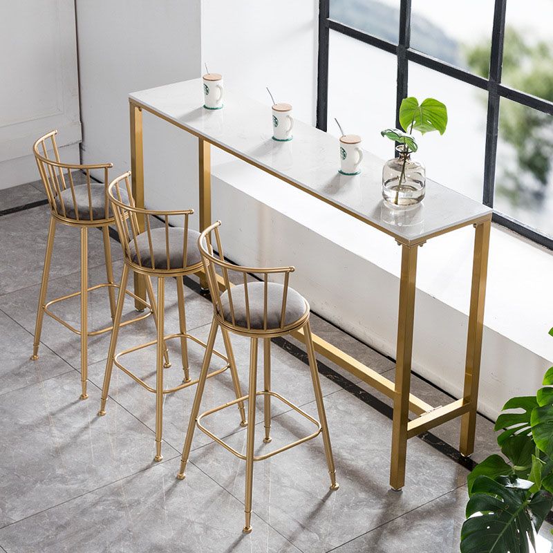 Glam Rectangle Bar Table Set 1/4/7 Pieces Faux Marble Fixed Counter Table Set Clearhalo 'Bar Furniture' 'furn' 'furn_home_bar_bar_sets' 'Furniture' 'Home Bars & Bar Sets' 'home_bar_bar_sets' 'Kitchen & Dining Furniture' 1200x1200_d50b66f8-9a99-4e8e-bd2e-0ae9574a8193