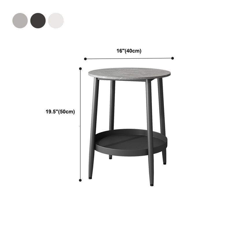 19,7 "H Cabinet de chevet pierre et table de nuit en métal avec étagère