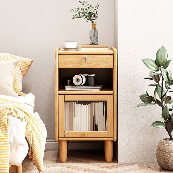 Modern rubberen houten bed nachtkastje open opbergladen inbegrepen nachttafel voor slaapkamer