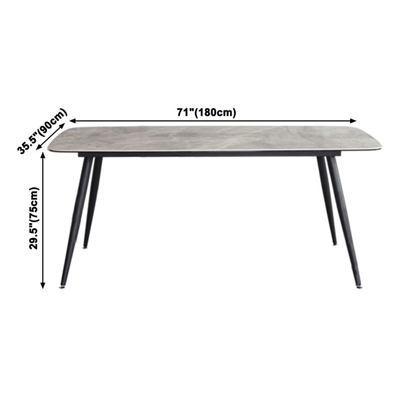 Metal Contemporary Rectangular Table Sintered Stone Top Dining Table with 4 Legs Clearhalo ' dining_table' 'Dining Tables & Seating' 'Dining Tables' 'furn' 'furn_dining_table' 'Furniture' 'furniture_dining_table' 'Kitchen & Dining Furniture' 'kitchen&dining_furn' 'kitchen' 'kitchen_dining_table' 1200x1200_d50c57ed-3481-4779-b6af-7d092a90ceb7