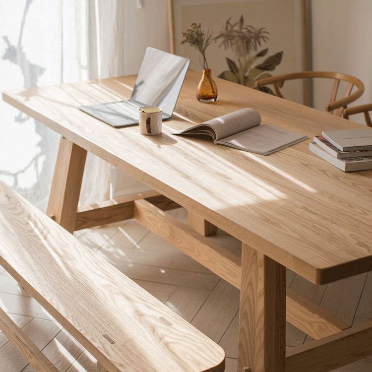 Natuurlijke vaste houten dinerscollectie Moderne rechthoek eetkamer keukentafel