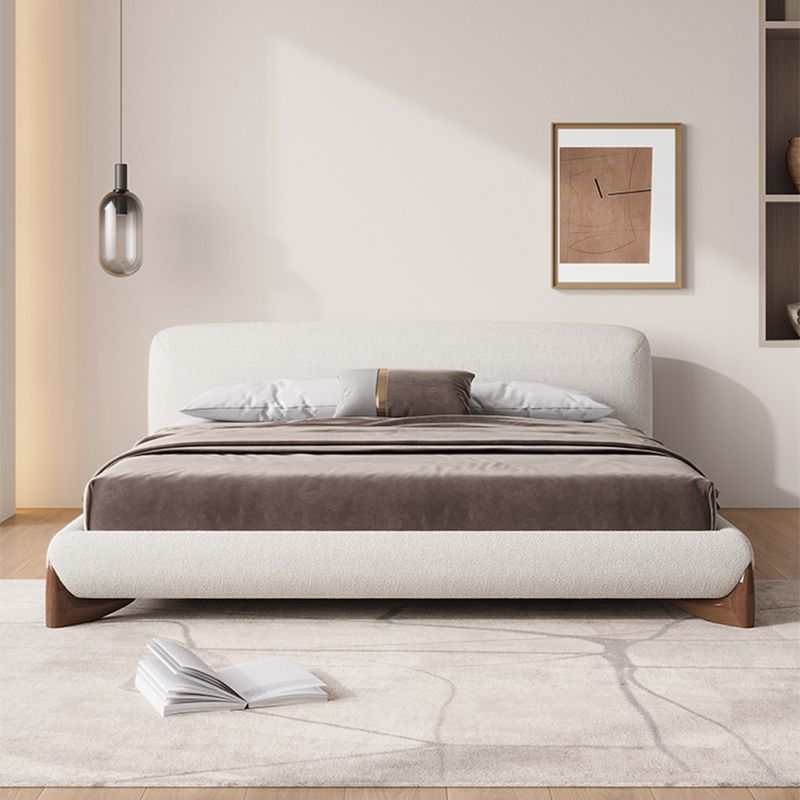 Contemporary Standard Bed with Rectangle Upholstered Headboard in White Clearhalo 'Bedroom Furniture' 'Beds' 'furn' 'furn_beds' 'Furniture' 1200x1200_d50d45ff-4094-4179-bede-7ea6a3c627ef