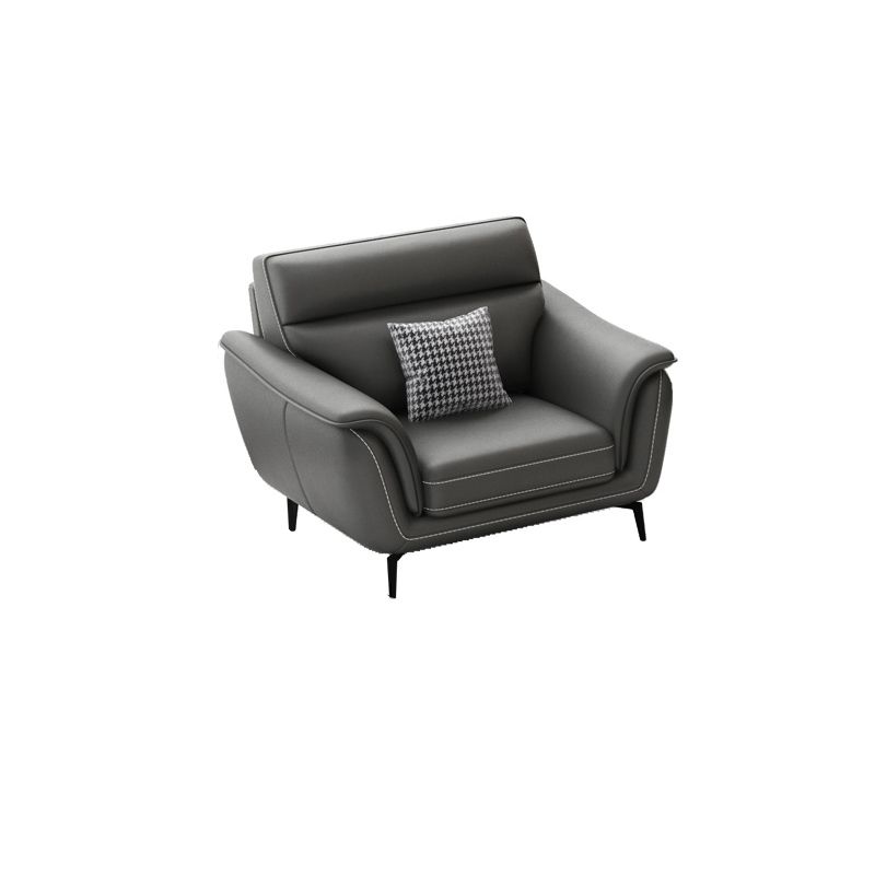 Modern Genuine Leather Sofa High Back Sectional with Pillow Top Arm Clearhalo 'furn' 'furn_sectionals' 'Furniture' 'furniture_sectionals' 'kitchen' 'kitchen_sectionals' 'Living Room Furniture' 'Sectionals' 1200x1200_d50d6d8a-d1e0-4d18-975b-6cf9fe798a35