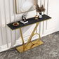 Modern 31.5" Tall Console Table Stone Abstract Base End Table for Hall