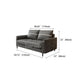 Modern Faux Leather Sofa Single Cushion Loose Back Sofa in Grey